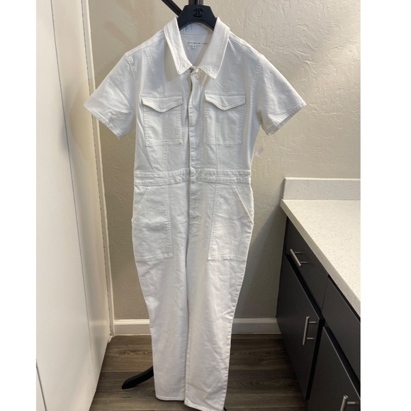 GOOD AMERICAN Denim Fit For Success Jumpsuit In White Size 4 - Picture 5 of 17